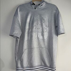 Sacred Crown Gray Short Sleeve Hoodie Large